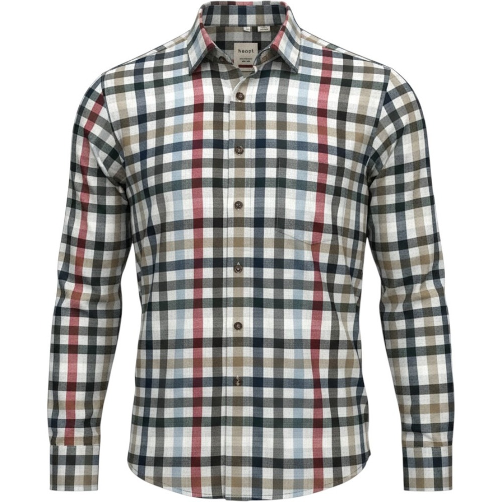 Haupt Germany Mens Modern Fit Plaid Button Down Shirt Multi Color Size M 15.5